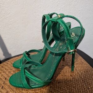 Alice + Olivia Green Strappy Stiletto Heels
